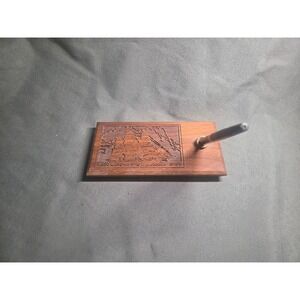 Lasercraft Genuine Walnut Laser Engraved Sailing Ship Desk Pen Holder Stand
